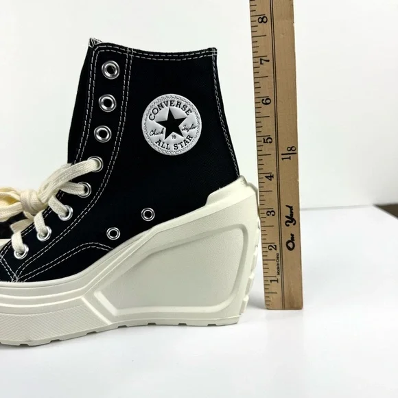 Converse All Star Chuck Taylor Black 70 De Luxe Wedge Hi Platform Sneakers 5.5 - Picture 11 of 12